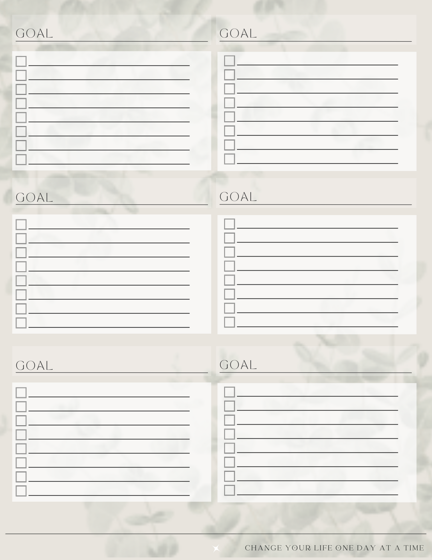 Life Changing Planner Printable PDF